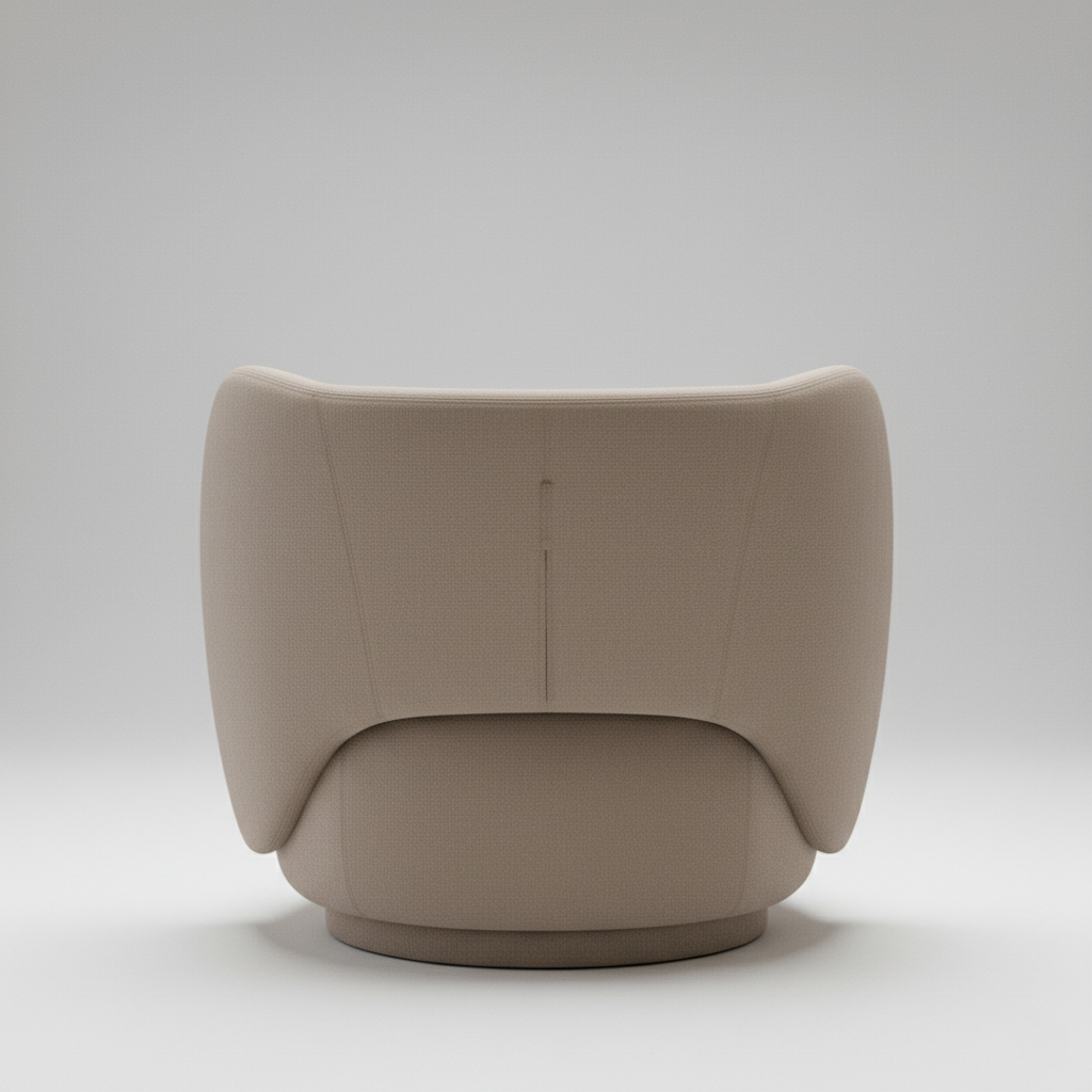 Modern Upholstered Lounge Chair with Curved Armrests and Luxury Fabric Accent Chair for Living Room & Bedroom