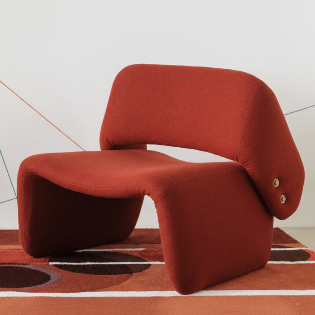 Modern Metal Lounge Chair with Armless and Fabric Accent Chair for Living Room & Bedroom