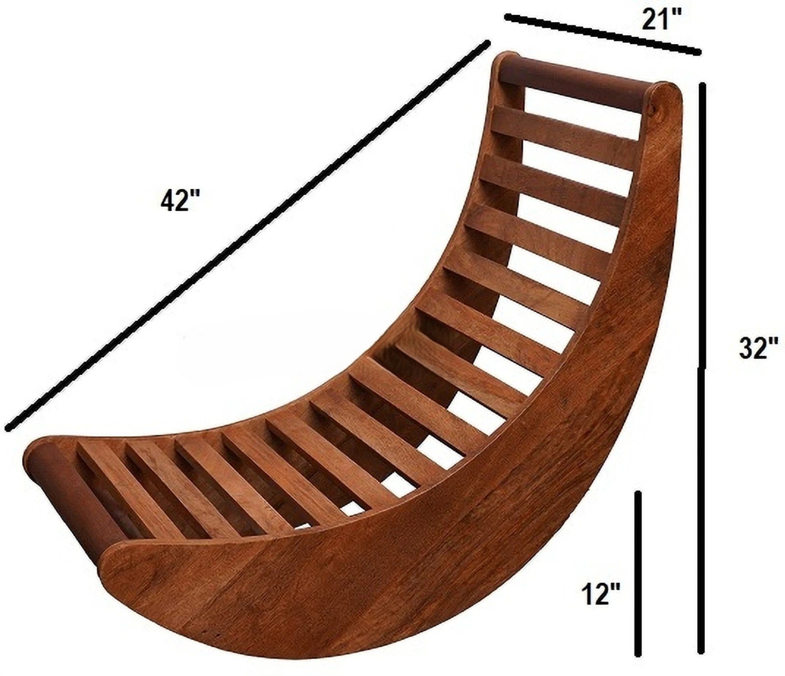 Luxurious Curved Wooden Rocking Chair with Cushioning for Elegant, Ergonomic Home Relaxation Spaces
