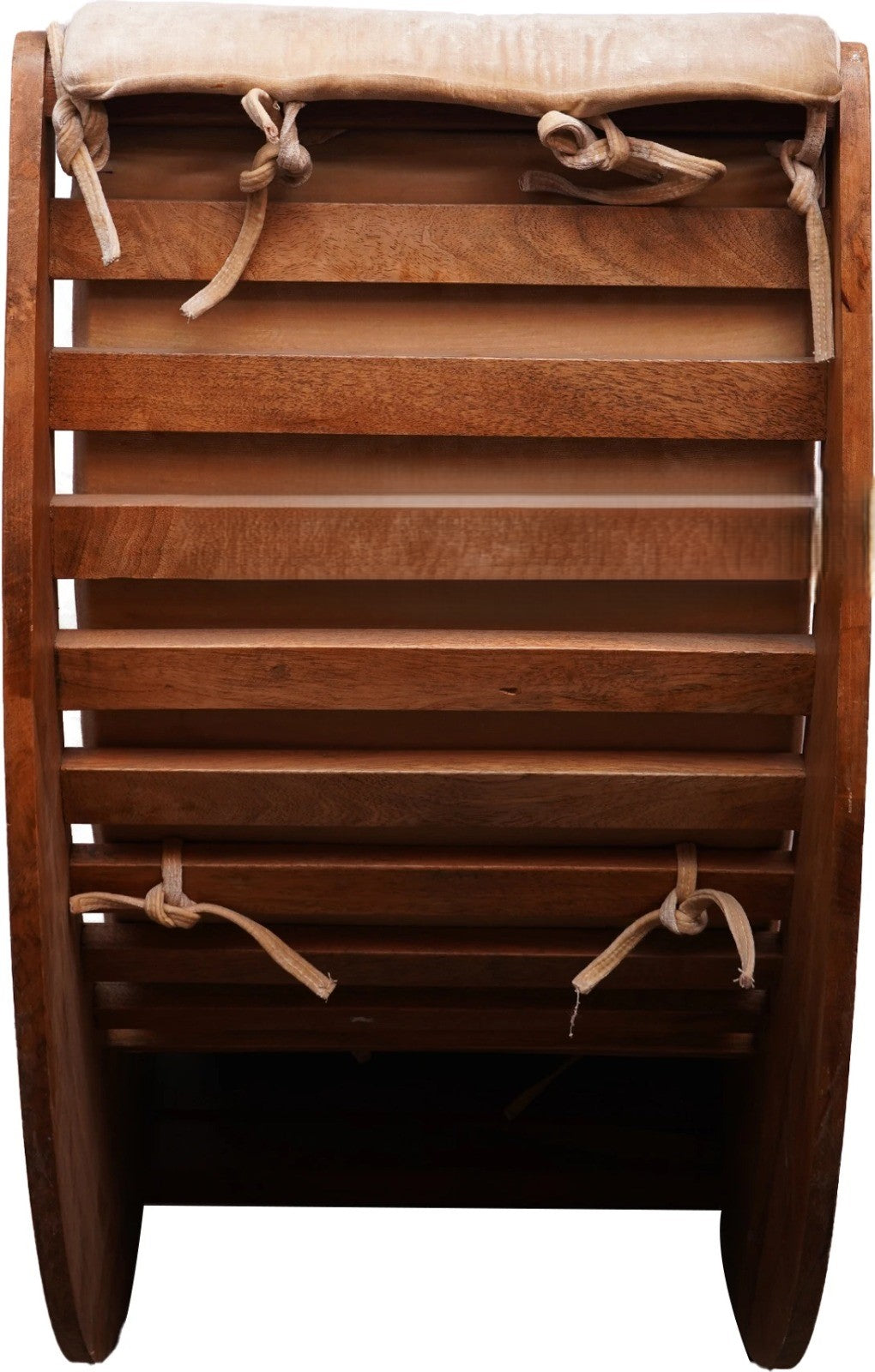 Luxurious Curved Wooden Rocking Chair with Cushioning for Elegant, Ergonomic Home Relaxation Spaces