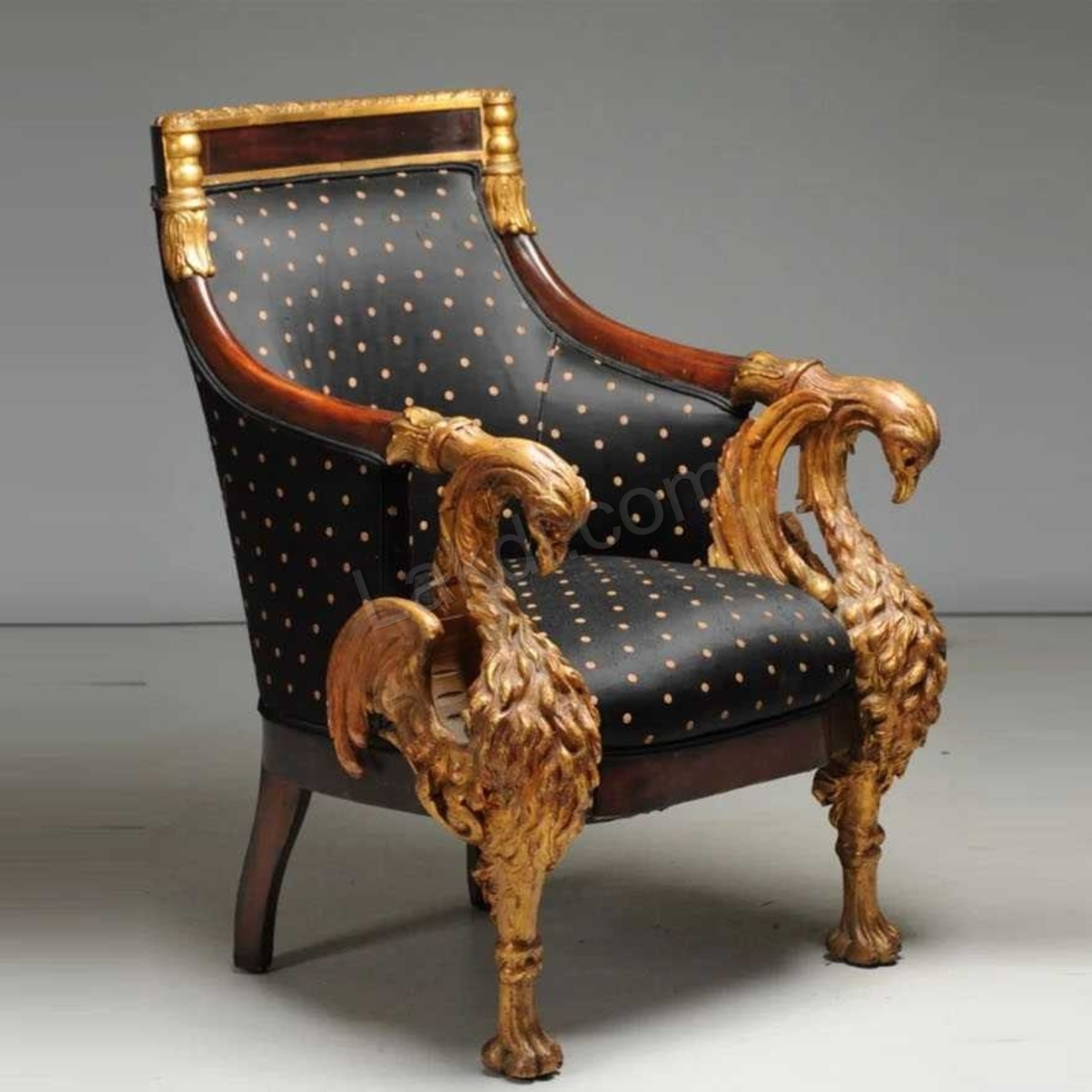 Royal Handcrafted Director's Chair – Solid Teak Wood with Fabric Upholstery & Golden Carved Armrests