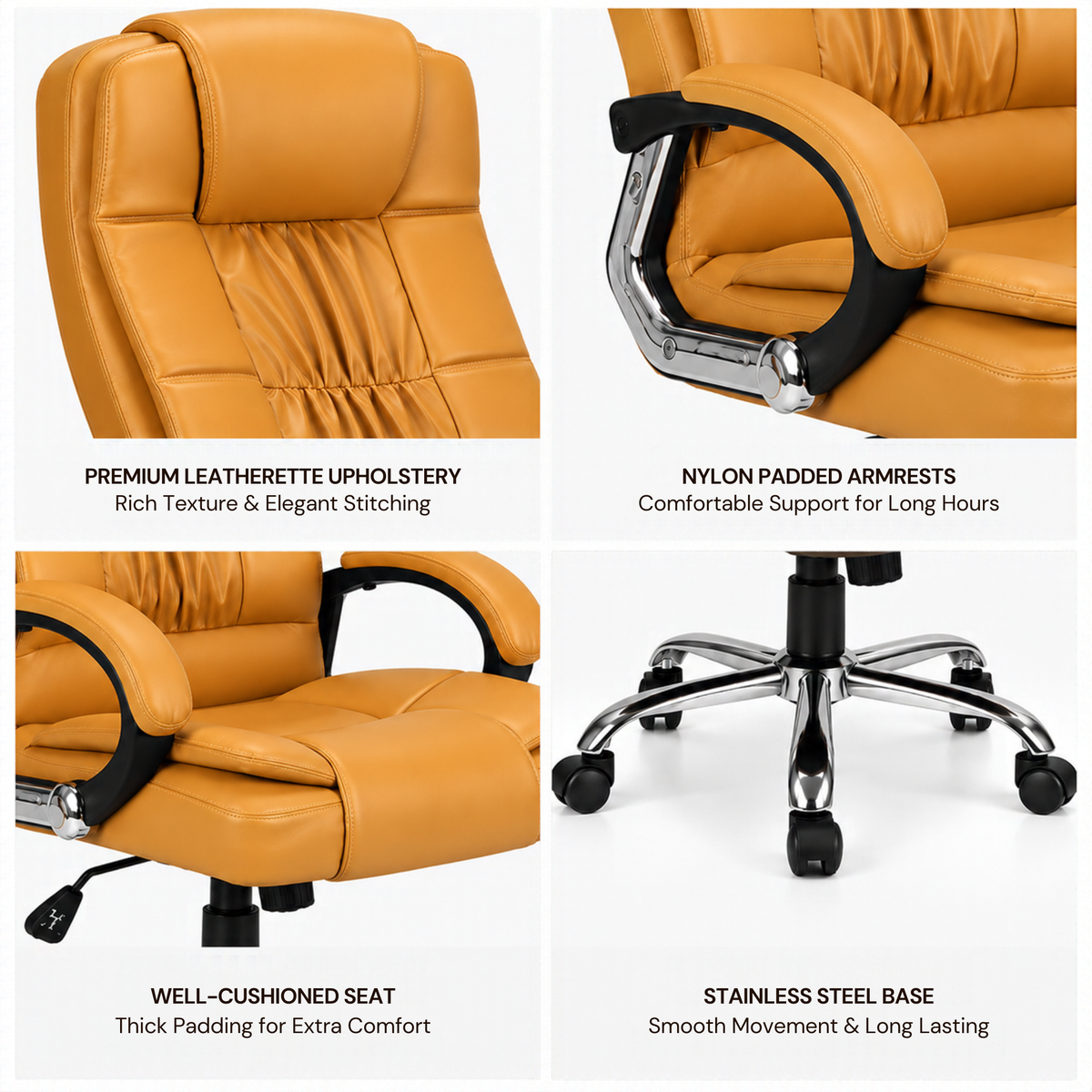 High Back Office Executive Chair with Chrome Base