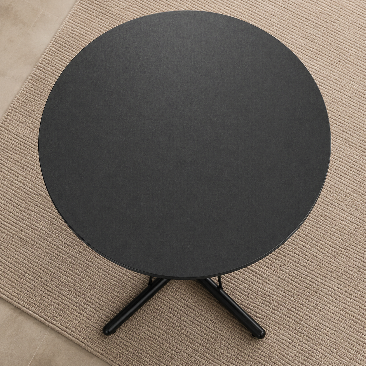Industrial Round Dining Table for Home, Dining Room, Kitchen, Cafe | Black Finish