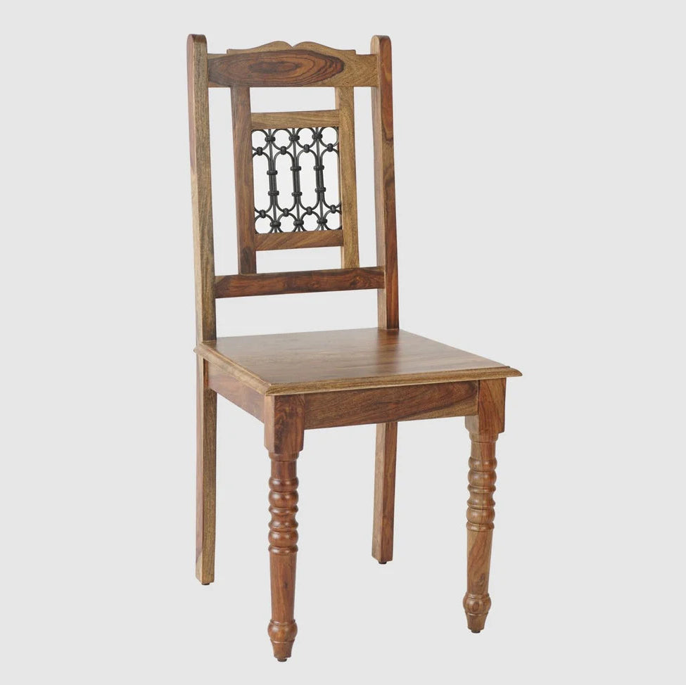 Dining Chair For Dining Table with Elegant Sheesham Wood and Wrought Wooden Accents
