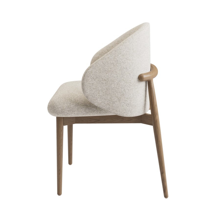 Dining Chair with Curved Back and Comfortable Seating and Soft Cushion
