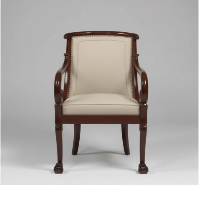 Dining Chair with Modern, Upholstered Seat for Contemporary Home and Restaurant Interiors