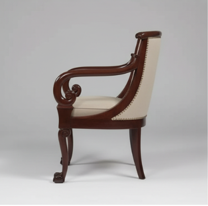 Dining Chair with Modern, Upholstered Seat for Contemporary Home and Restaurant Interiors