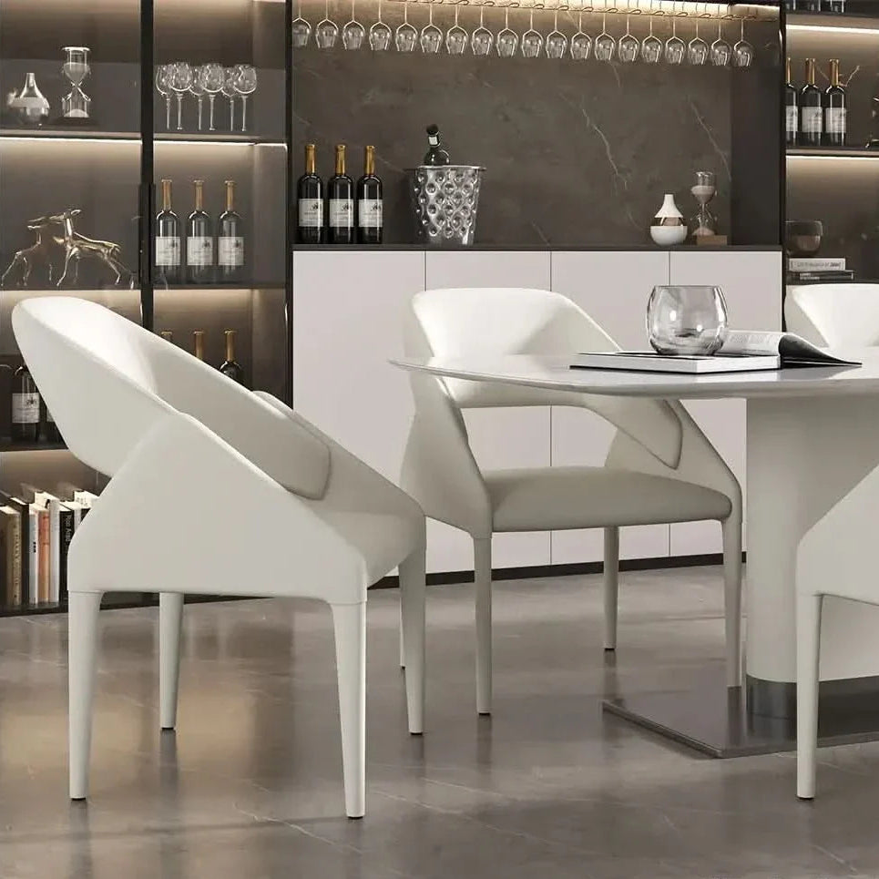 Dining Chair Contemporary and Designed with Comfort-Focused Backrest and Durable Wooden Legs