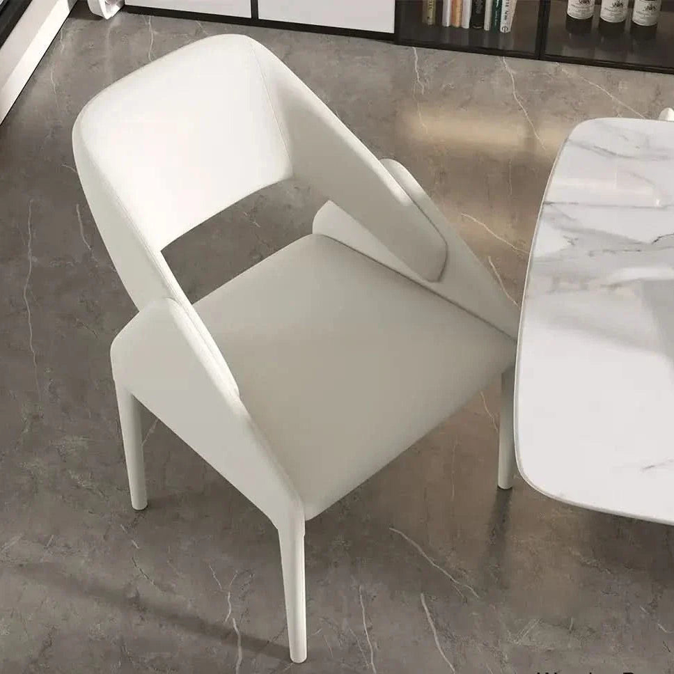 Dining Chair Contemporary and Designed with Comfort-Focused Backrest and Durable Wooden Legs