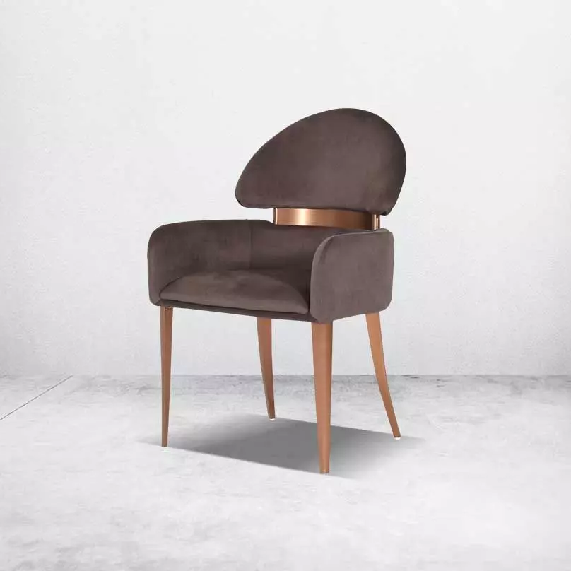 Dining Chair Refined Wooden with Smooth Curves and Long-Lasting Construction Quality