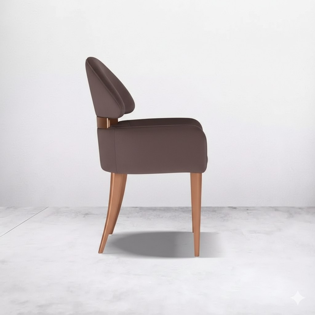 Dining Chair Refined Wooden with Smooth Curves and Long-Lasting Construction Quality
