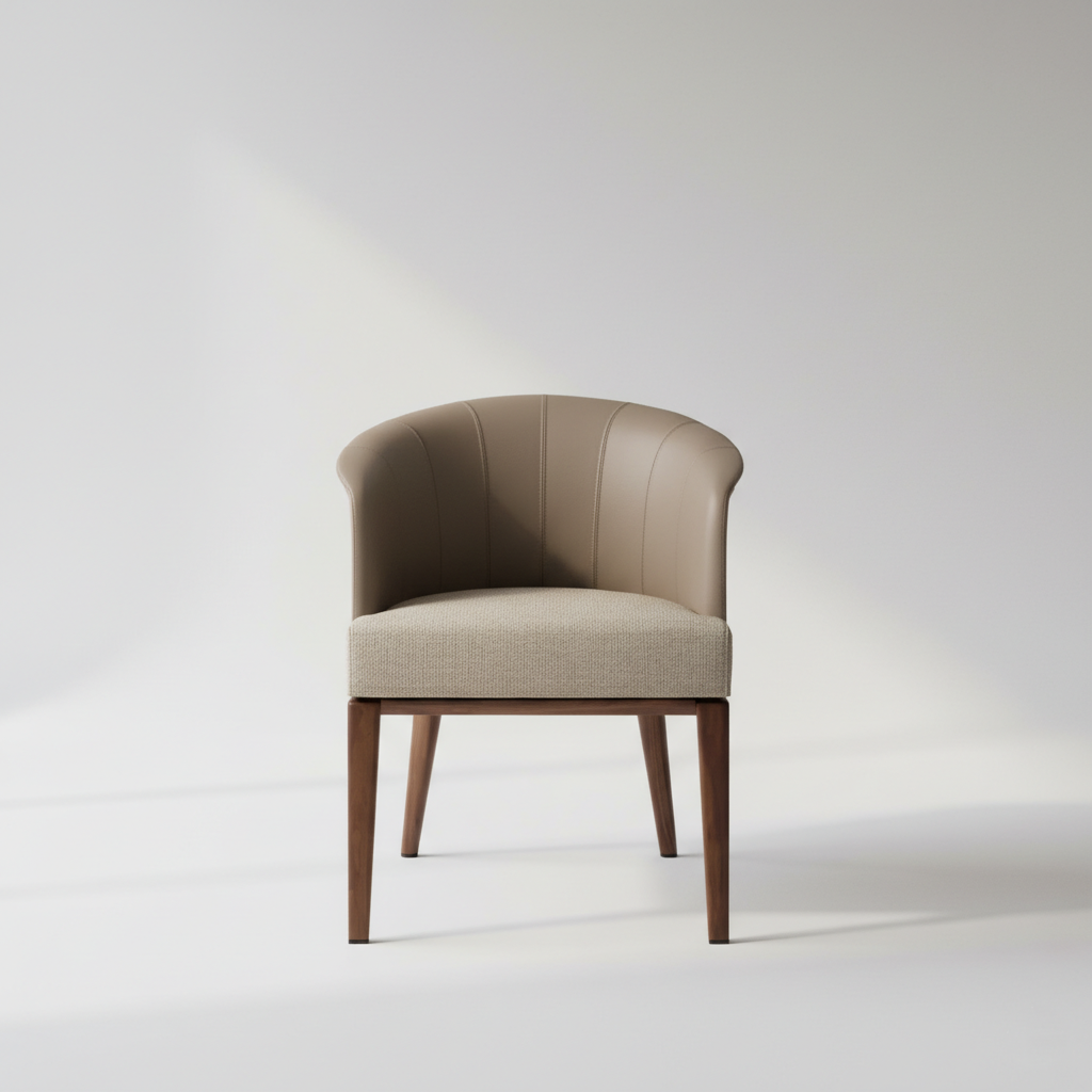Handcrafted Upholstered Dining Chair with Sculpted Back - Modern Comfort & Elegance For Living Room