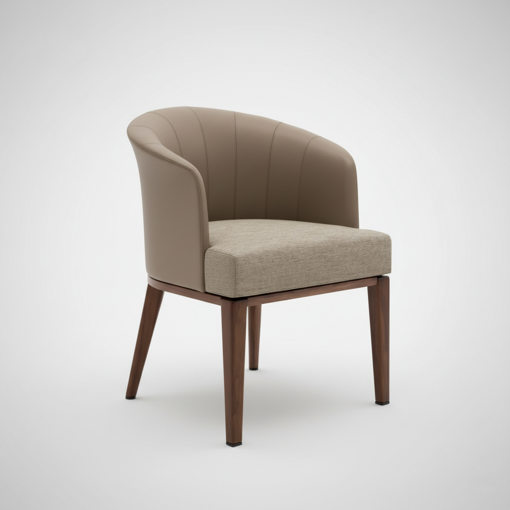 Handcrafted Upholstered Dining Chair with Sculpted Back - Modern Comfort & Elegance For Living Room
