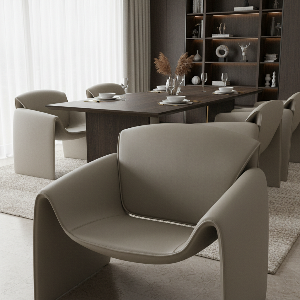 Premium Metal Dining Chair with  Upholstered and Soft Padded - Modern Comfort & Elegance For Living Room