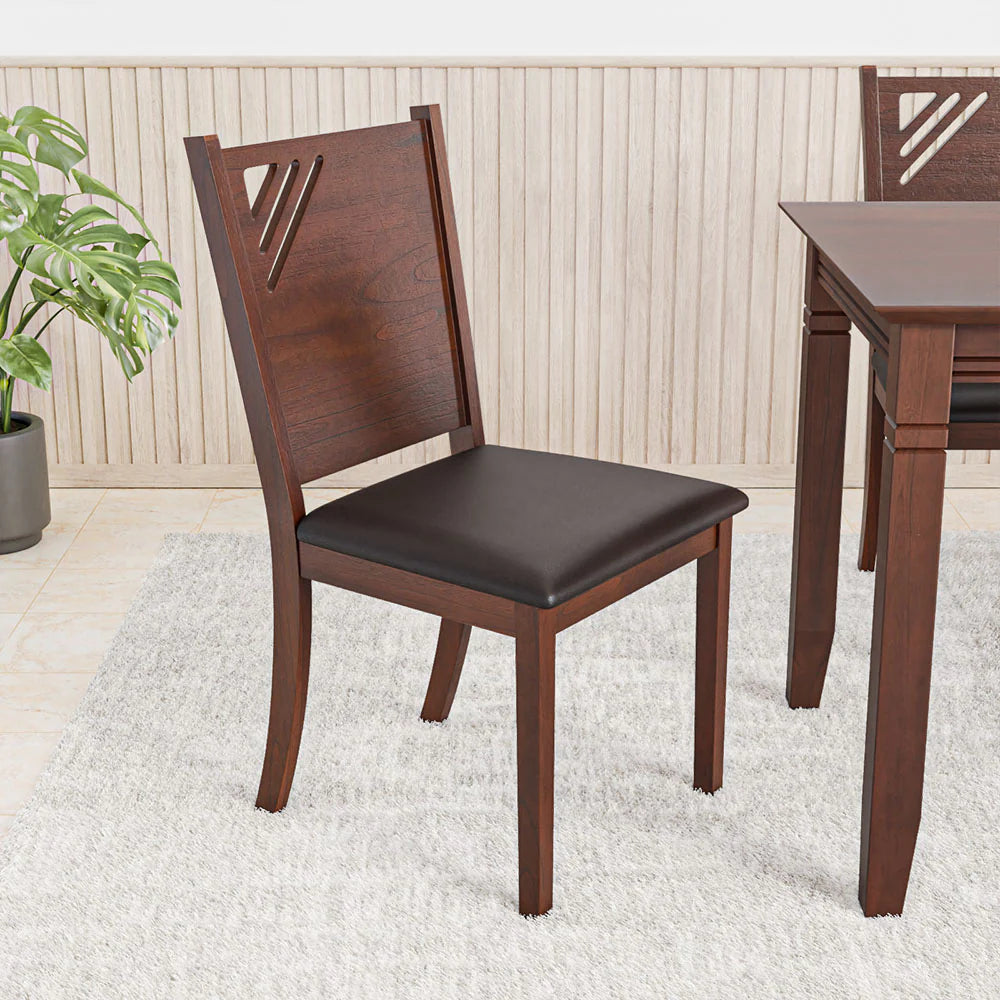 Dining Chair with Solid Wooden Frame and Cushioned Seat for Comfortable Everyday Home Dining