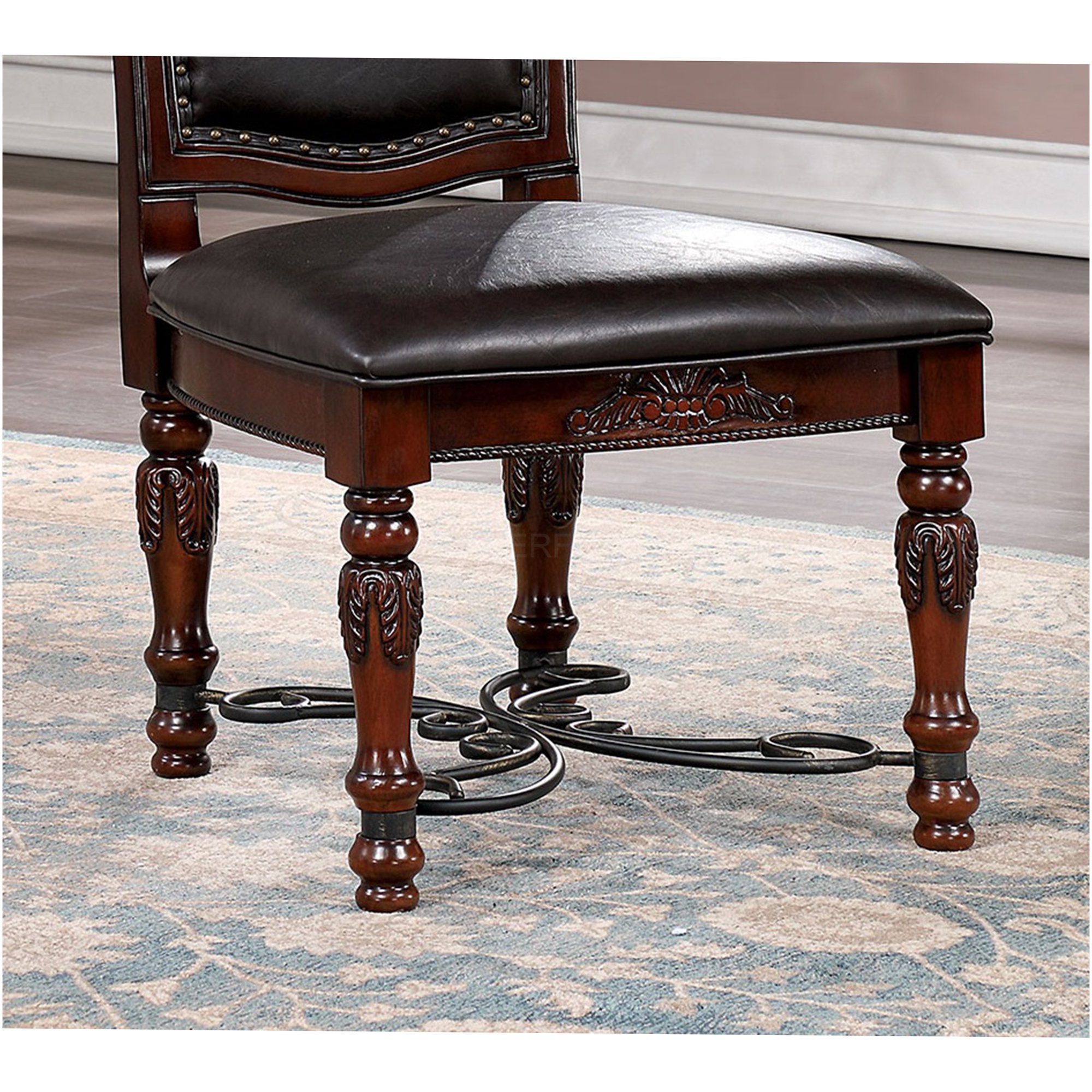 Dining Chair with Classic Look and Strong Wooden Construction for Interiors