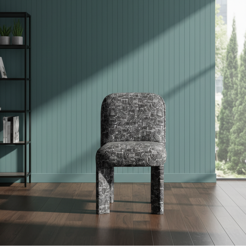 বাড়ির জন্য আধুনিক ডাইনিং চেয়ার - ডাইনিং রুমের জন্য উপযুক্ত স্টেইনলেস স্টিলের পা সহ প্রিমিয়াম লেদারেট আপহোলস্ট্রী