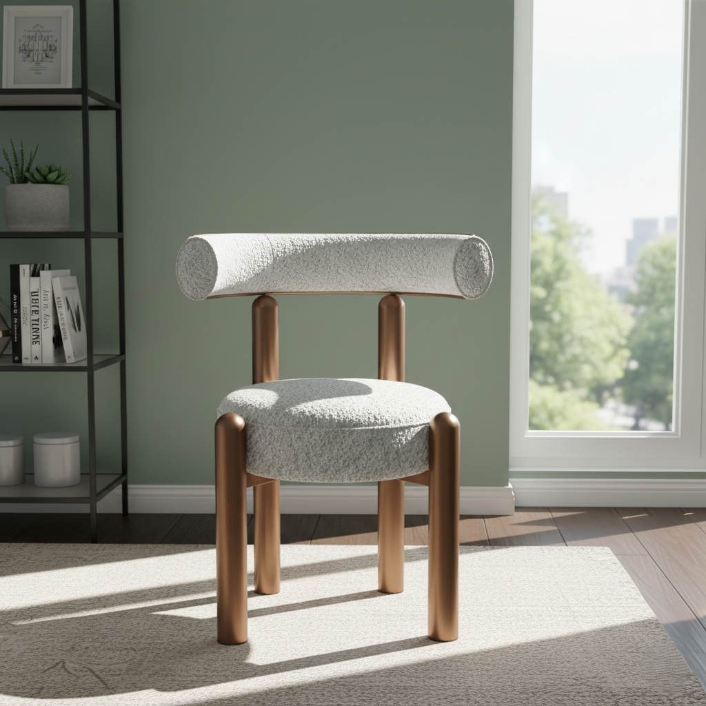 घर के लिए आधुनिक डाइनिंग चेयर - डाइनिंग रूम के लिए बिल्कुल सही, स्टेनलेस स्टील के पैरों के साथ प्रीमियम लेदरेट अपहोल्स्ट्री