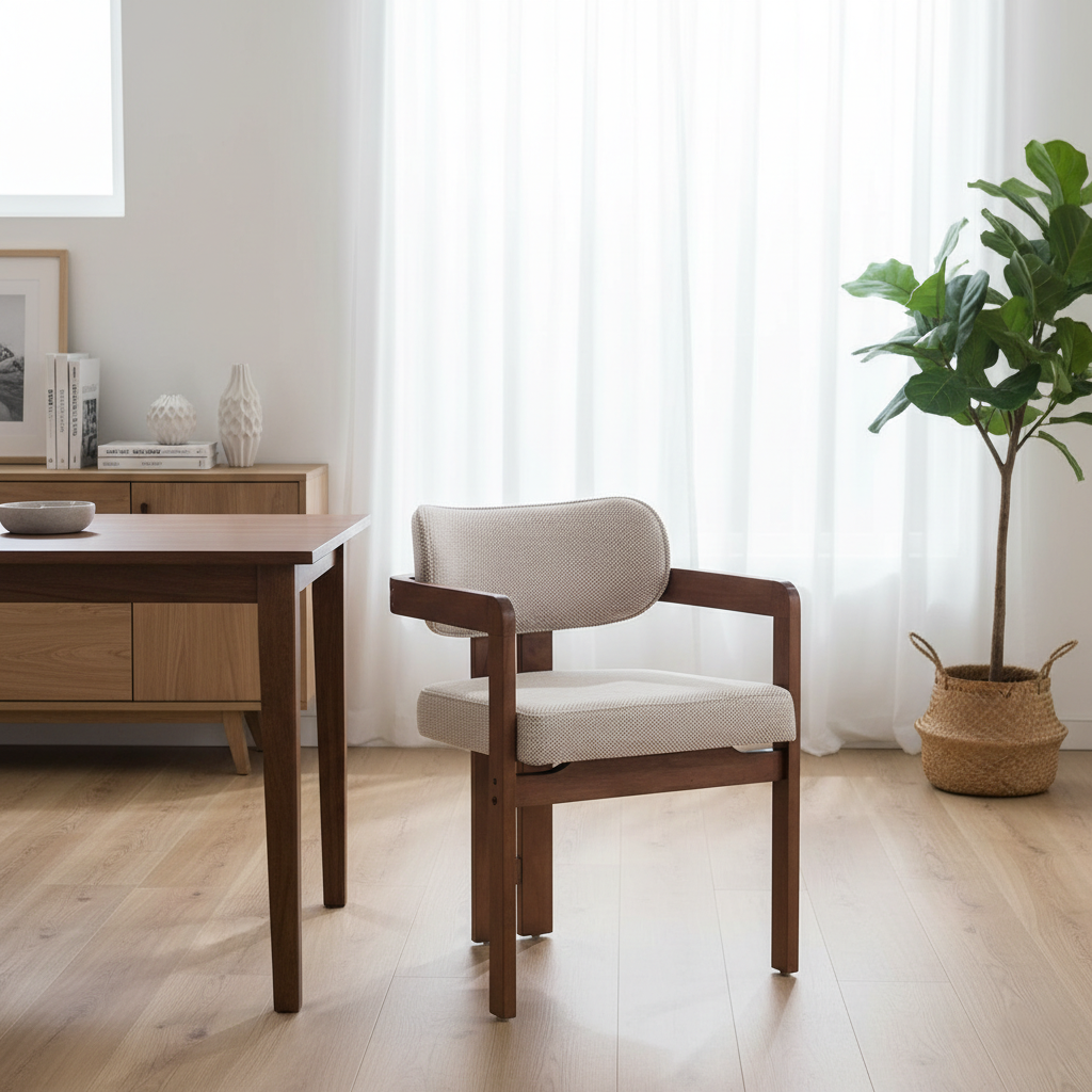 Dining Chair Luxury Upholstered Seat with Strong Wooden Base for Sophisticated Dining Areas