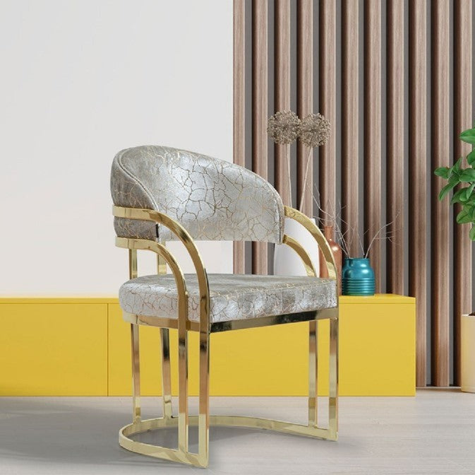 घर के लिए आधुनिक डाइनिंग चेयर - डाइनिंग रूम के लिए बिल्कुल सही, स्टेनलेस स्टील के पैरों के साथ प्रीमियम लेदरेट अपहोल्स्ट्री