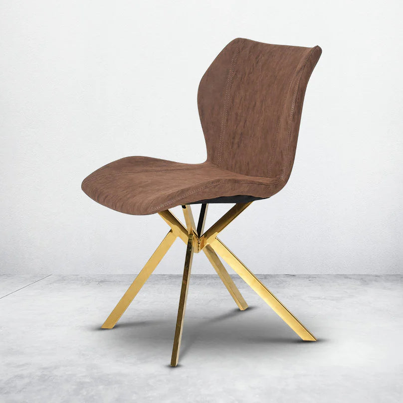 বাড়ির জন্য আধুনিক ডাইনিং চেয়ার - ডাইনিং রুমের জন্য উপযুক্ত স্টেইনলেস স্টিলের পা সহ প্রিমিয়াম লেদারেট আপহোলস্ট্রী