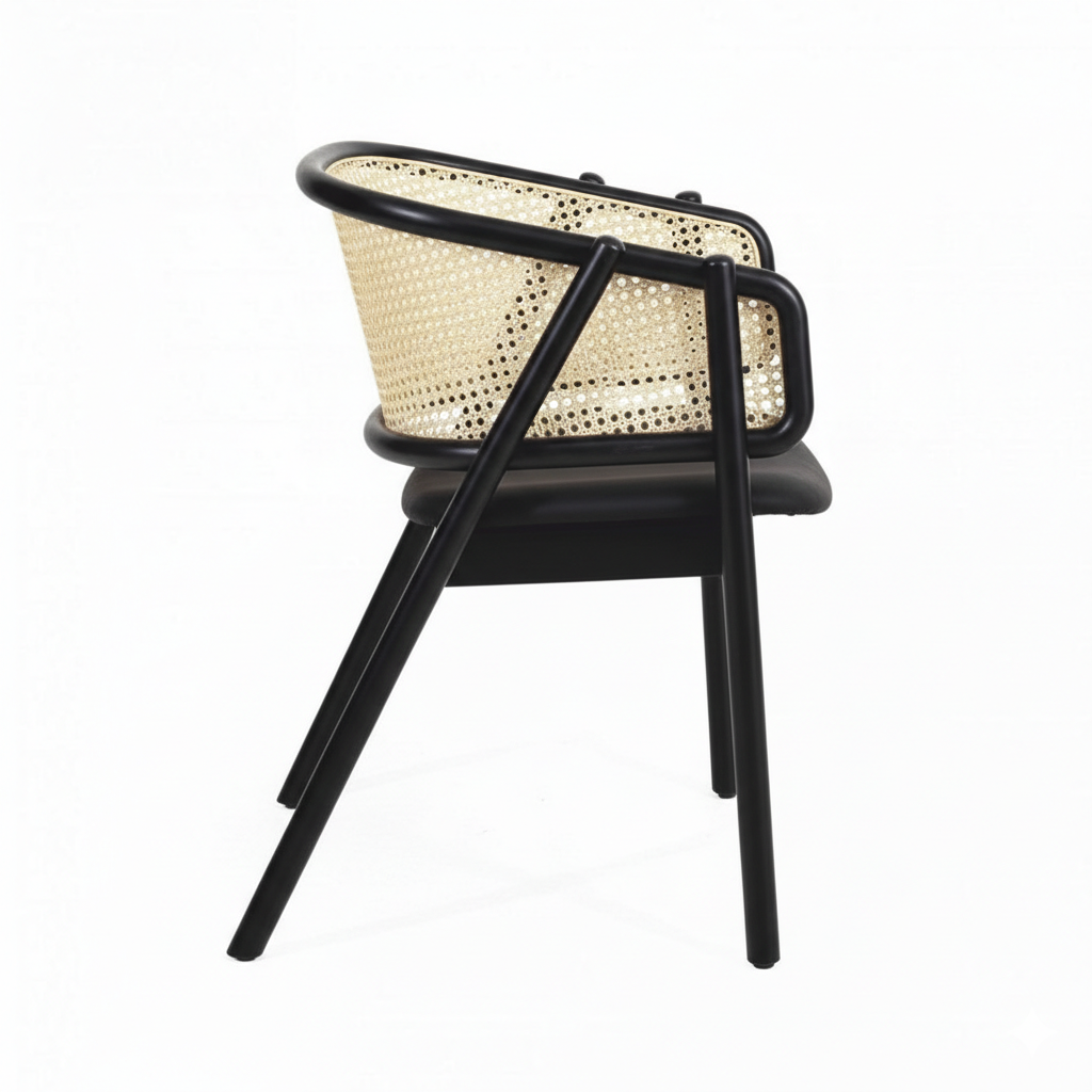 বাড়ির জন্য আধুনিক ডাইনিং চেয়ার - ডাইনিং রুমের জন্য উপযুক্ত স্টেইনলেস স্টিলের পা সহ প্রিমিয়াম লেদারেট আপহোলস্ট্রী