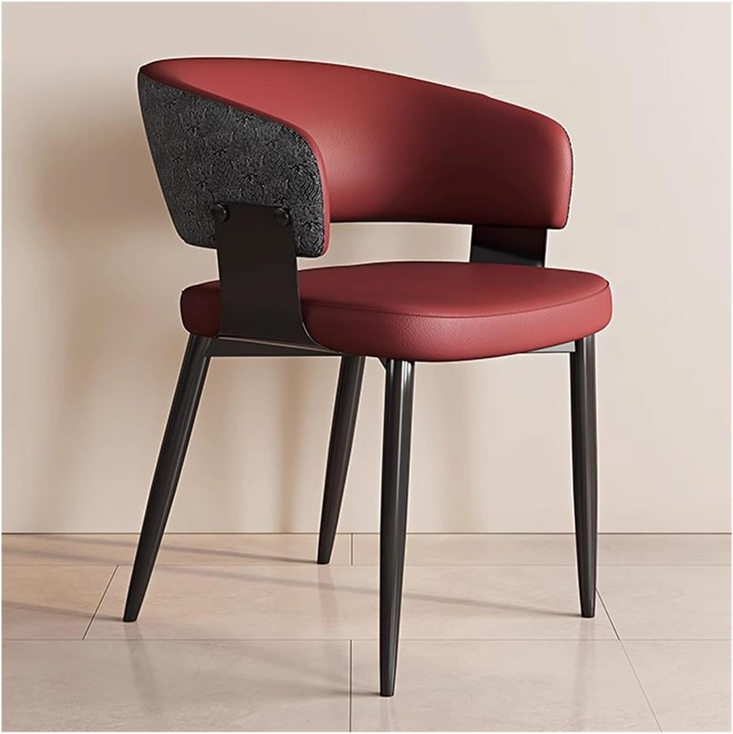 বাড়ির জন্য আধুনিক ডাইনিং চেয়ার - ডাইনিং রুমের জন্য উপযুক্ত স্টেইনলেস স্টিলের পা সহ প্রিমিয়াম লেদারেট আপহোলস্ট্রী