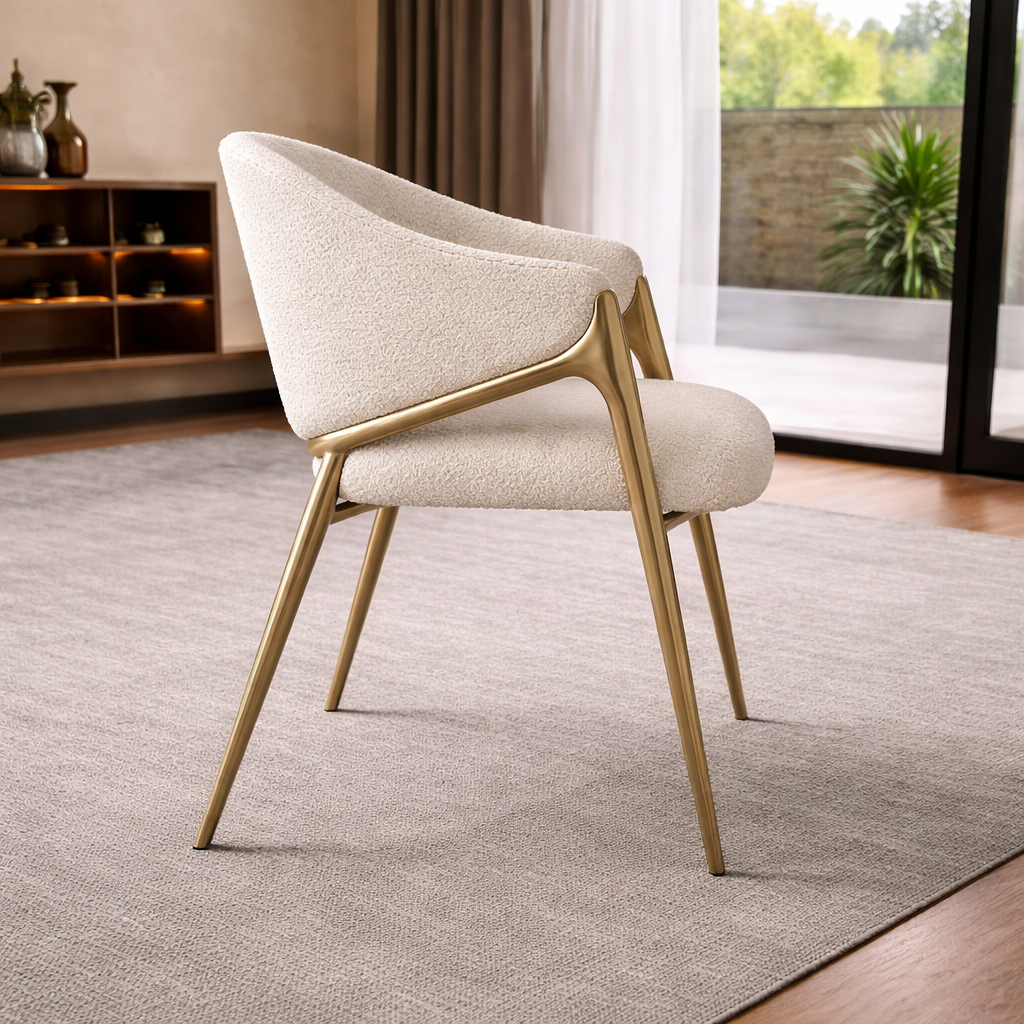 বাড়ির জন্য আধুনিক ডাইনিং চেয়ার - ডাইনিং রুমের জন্য উপযুক্ত স্টেইনলেস স্টিলের পা সহ প্রিমিয়াম লেদারেট আপহোলস্ট্রী