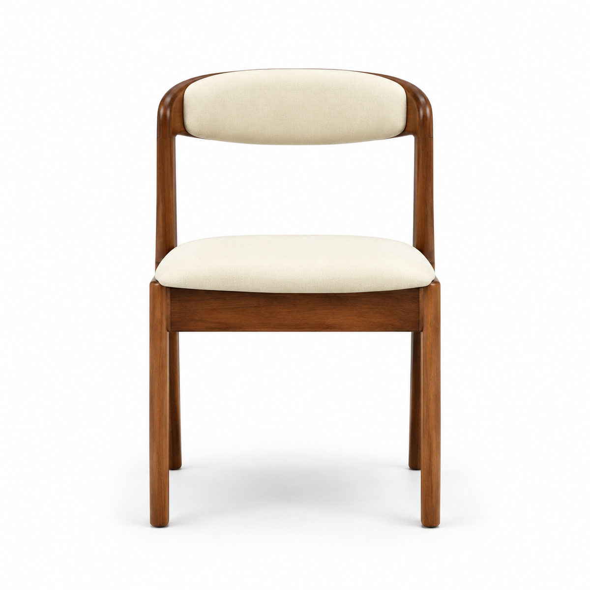 Contemporary Dining Chair with Curved Backrest, Cushioned Seat & Supportive Frame for Dining Room, Café and Home Seating