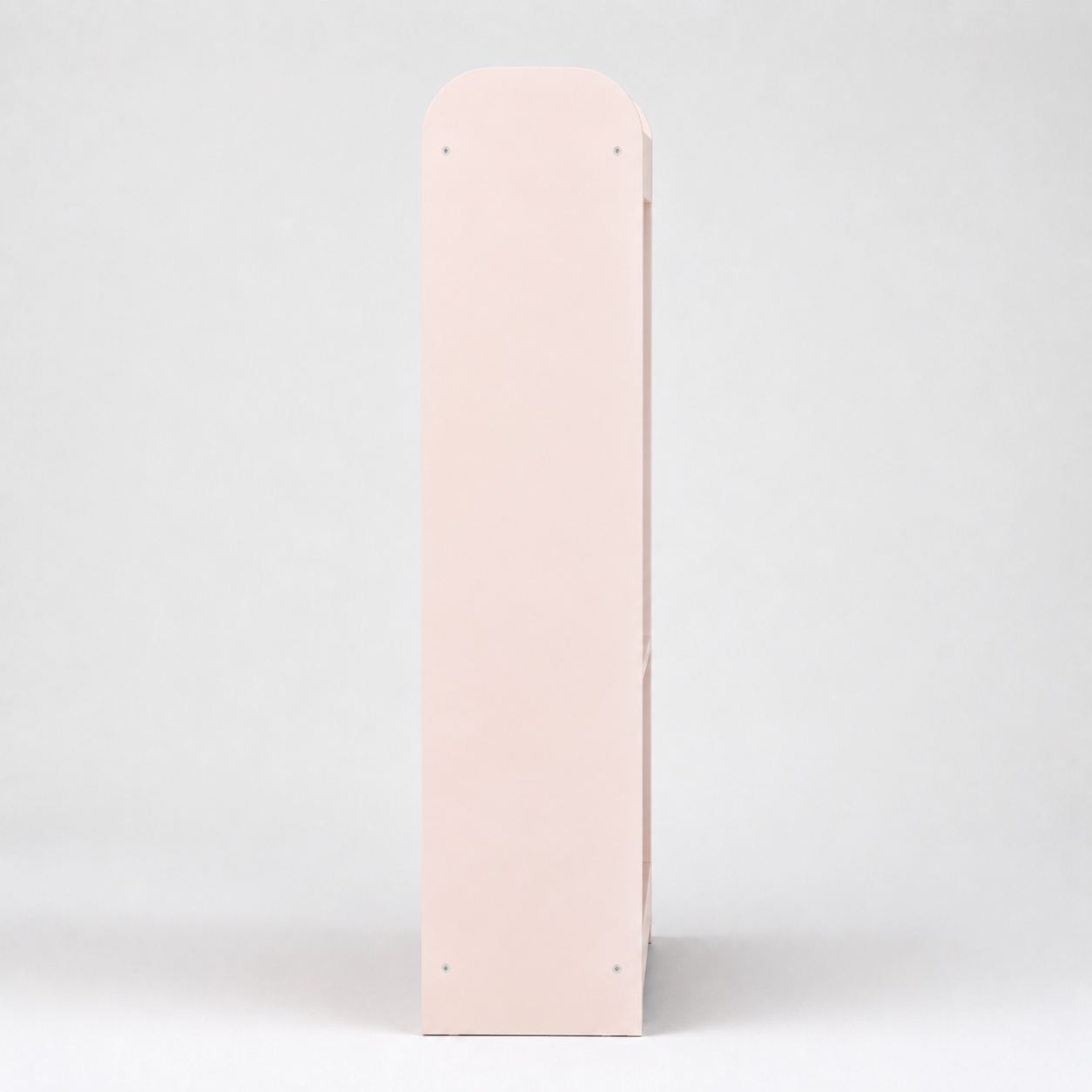 Kids Open Wardrobe with Hanging Rail, Three Storage Shelves, Top Display Shelf and Side Hooks in White and Pastel Pink