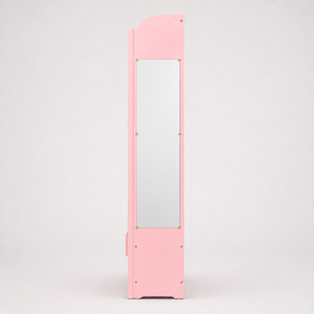 Kids Open Dress-Up Wardrobe with Hanging Rail, Top Hooks and Bottom Shoe Storage Shelf in Pink Finish for Bedroom