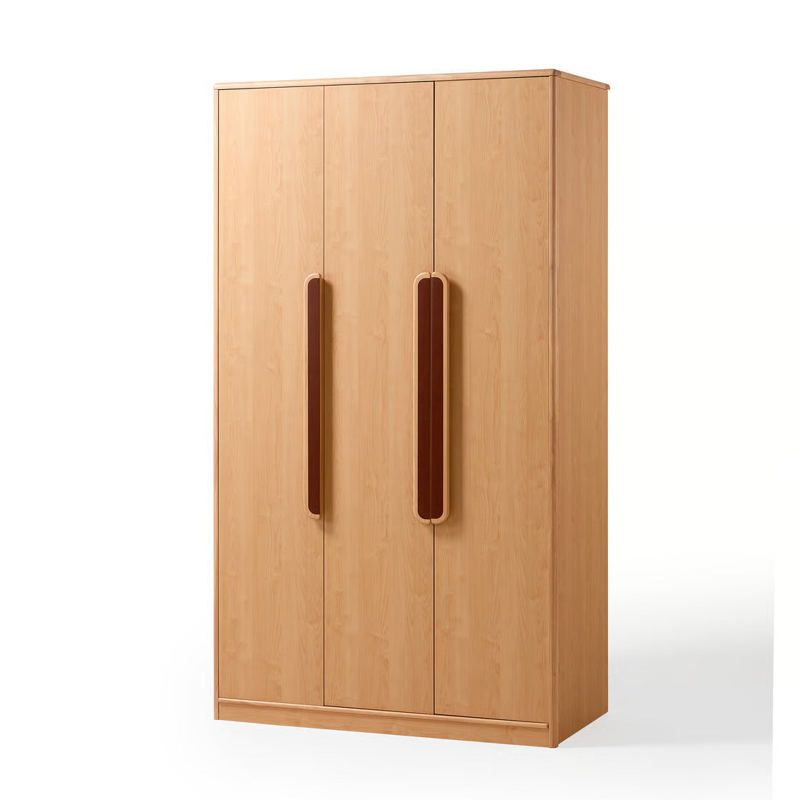 Premium Wooden Kids Wardrobe for Bedroom - Natural Finish Kids Storage Cabinet with Hanging Space, Shelves and Drawers, Smooth Finish and Elegant Wooden Handles