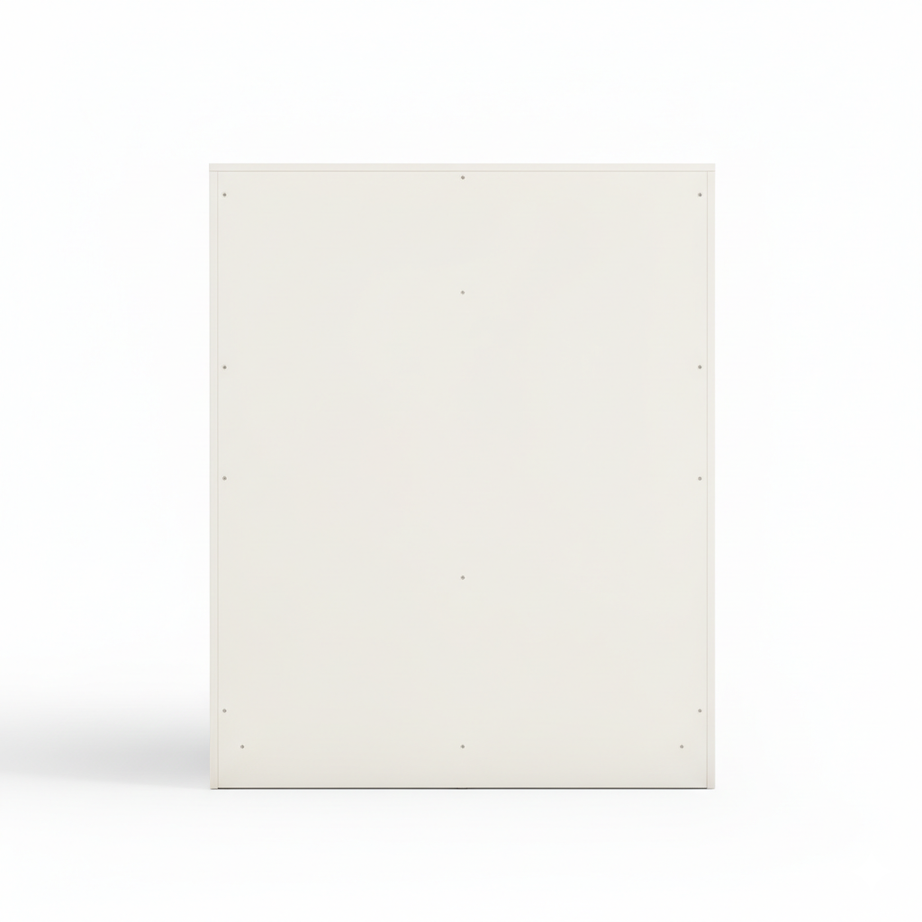 Premium White Kids Wardrobe with Open Shelves and Closed Cabinet - Minimal Storage Unit with Wooden Knobs for Kids Bedroom