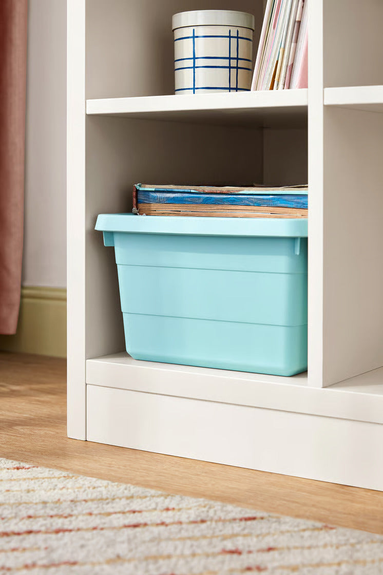 Premium White Kids Wardrobe with Open Shelves and Closed Cabinet - Minimal Storage Unit with Wooden Knobs for Kids Bedroom