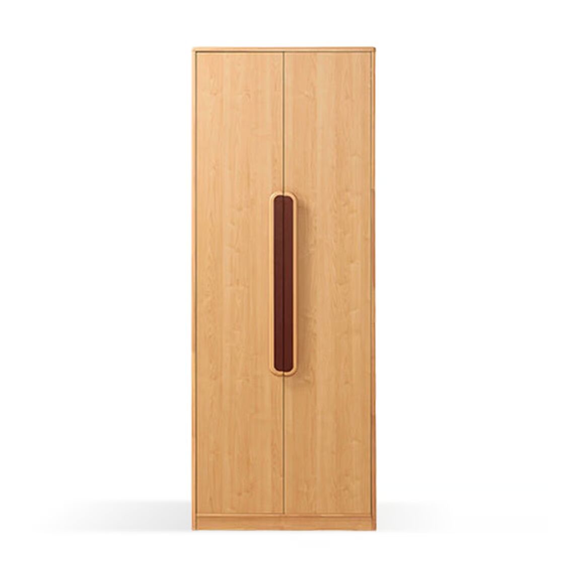 Minimal Solid Wood Kids Wardrobe with Double Doors - Modern Children’s Wooden Almirah with Recessed Handle and Spacious Storage