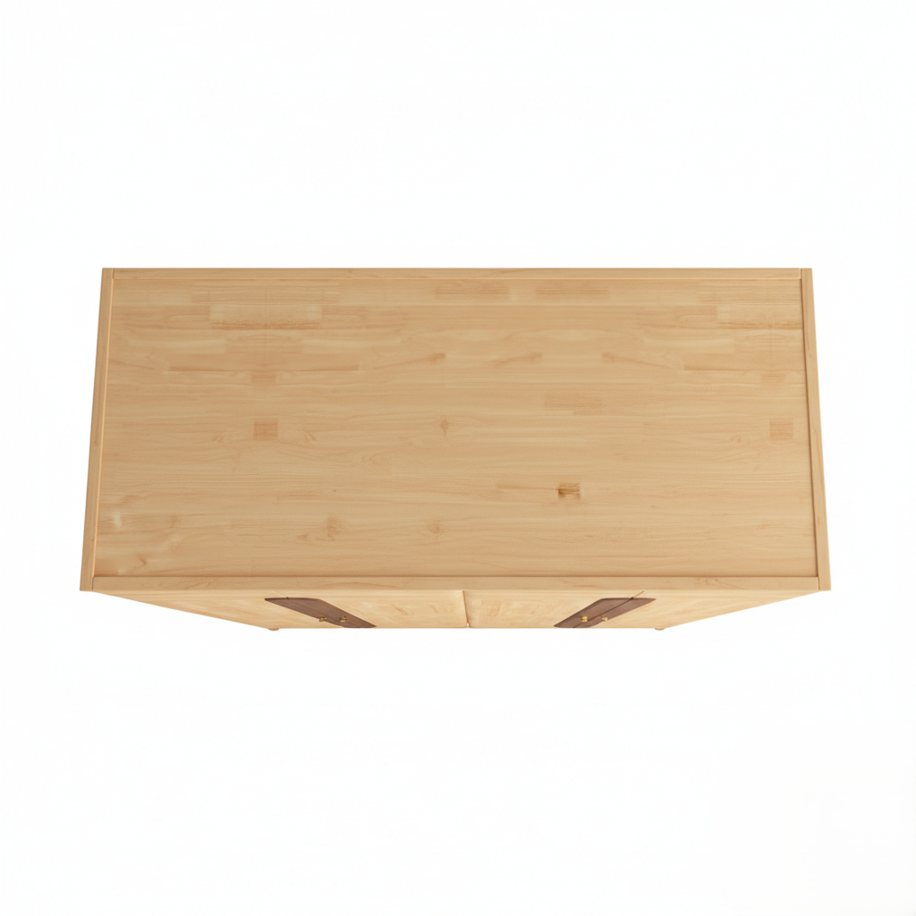 Premium Solid Wood Kids Wardrobe - Modern Children’s Wooden Almirah with Elegant Vertical Handles and Spacious Storage