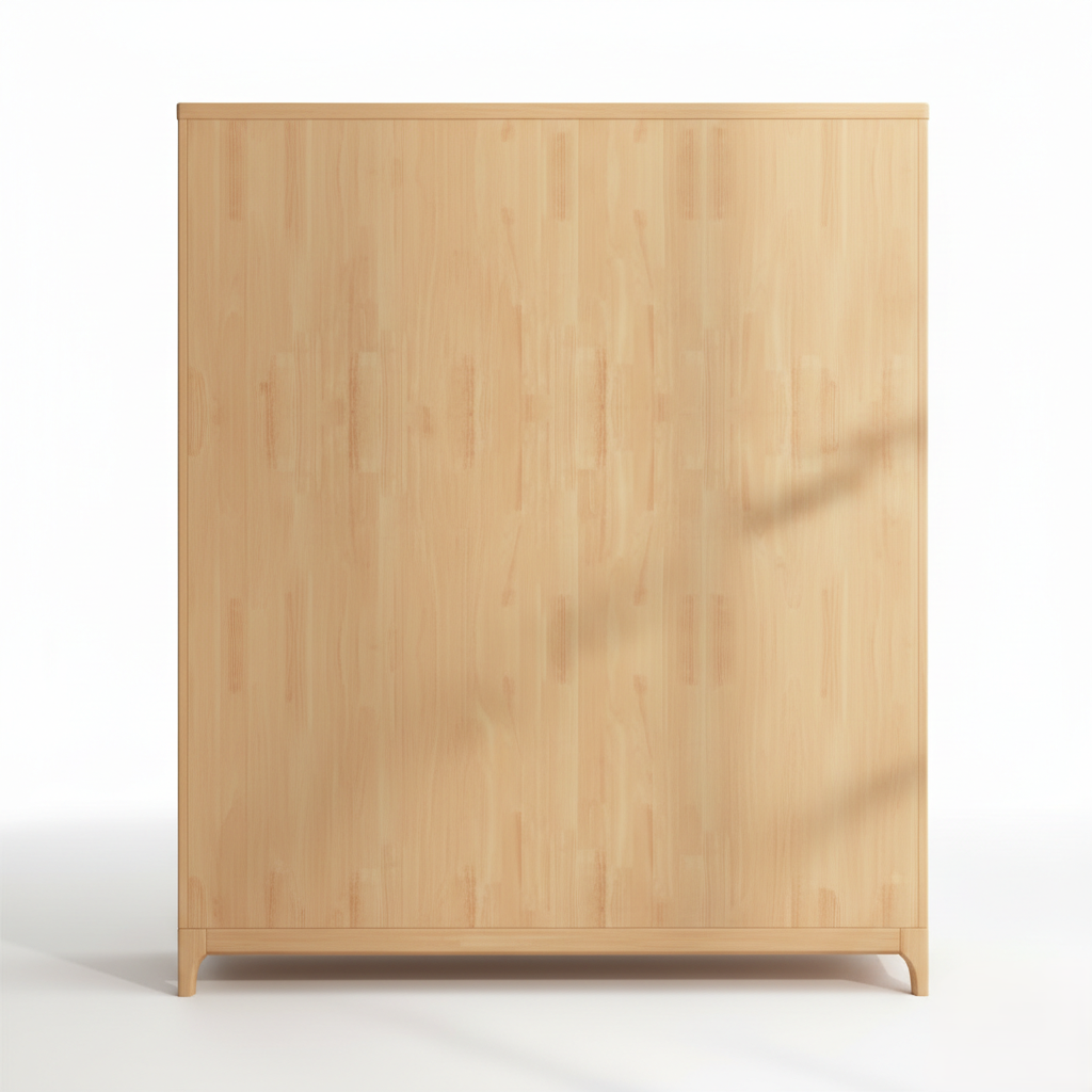 Premium Solid Wood Kids Wardrobe - Modern Children’s Wooden Almirah with Elegant Vertical Handles and Spacious Storage