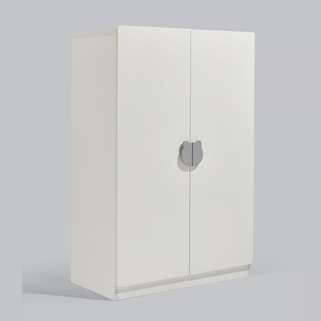 Premium White Kids Wardrobe with Cute Knob Design - Modern Children’s Storage Cabinet with Rounded Edges and Child-Safe Finish