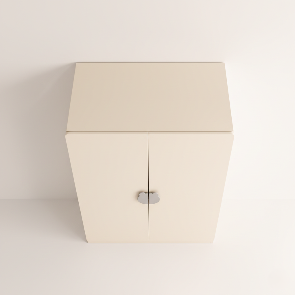 Premium White Kids Wardrobe with Cute Knob Design - Modern Children’s Storage Cabinet with Rounded Edges and Child-Safe Finish
