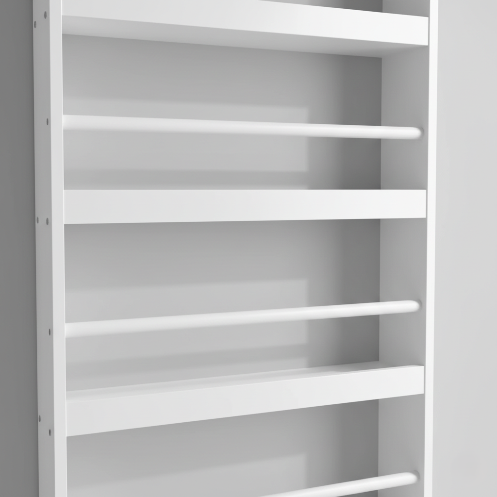 Modern Wall Mounted Kids Bookcase with Front Display Rails – White Wooden Children’s Book Shelf for Nursery, Bedroom and Reading Corner