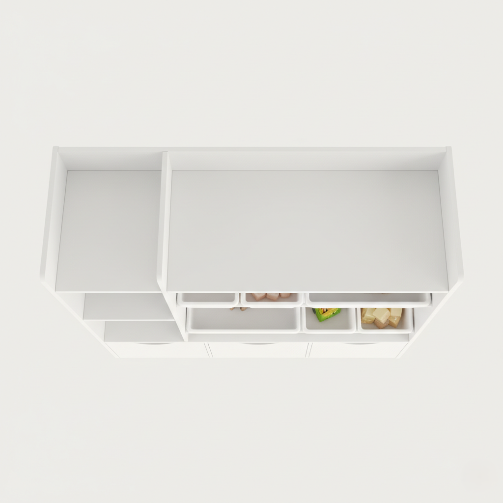 Modern White Kids Bookcase with Open Shelves and Removable Storage Bins – Wooden Children’s Toy Organizer and Bookshelf for Bedroom, Nursery and Playroom