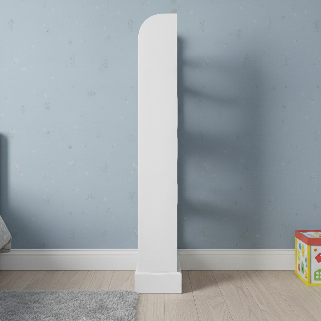 Modern White Kids Wall-Mounted Bookcase with Multi-Tier Front Display Shelves - Wooden Children’s Bookshelf Organizer for Bedroom, Nursery and Playroom - Set of 2