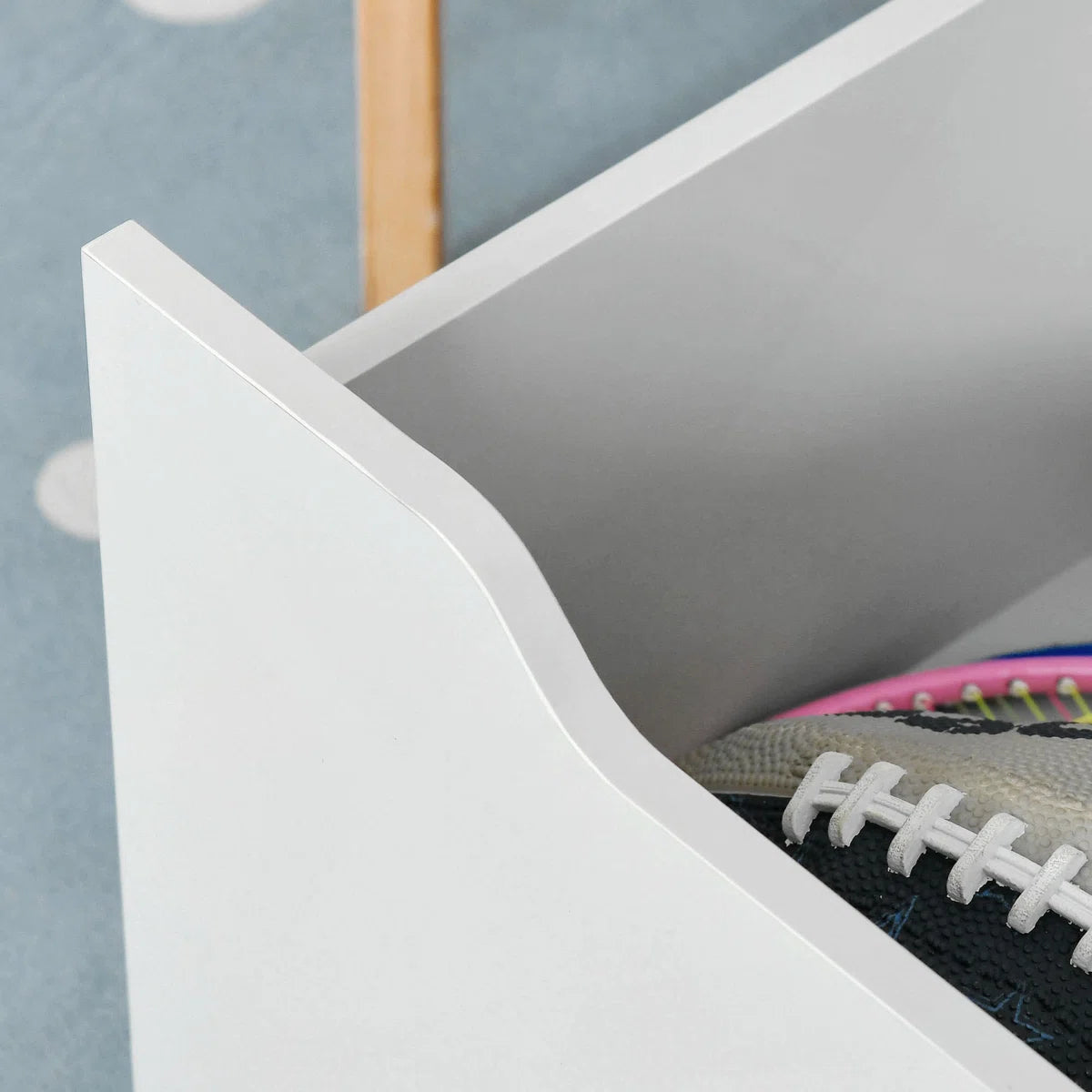 Modern White Kids Bookcase with Tiered Book Display and Storage Compartments - Wooden Children’s Bookshelf Organizer for Bedroom, Nursery and Playroom