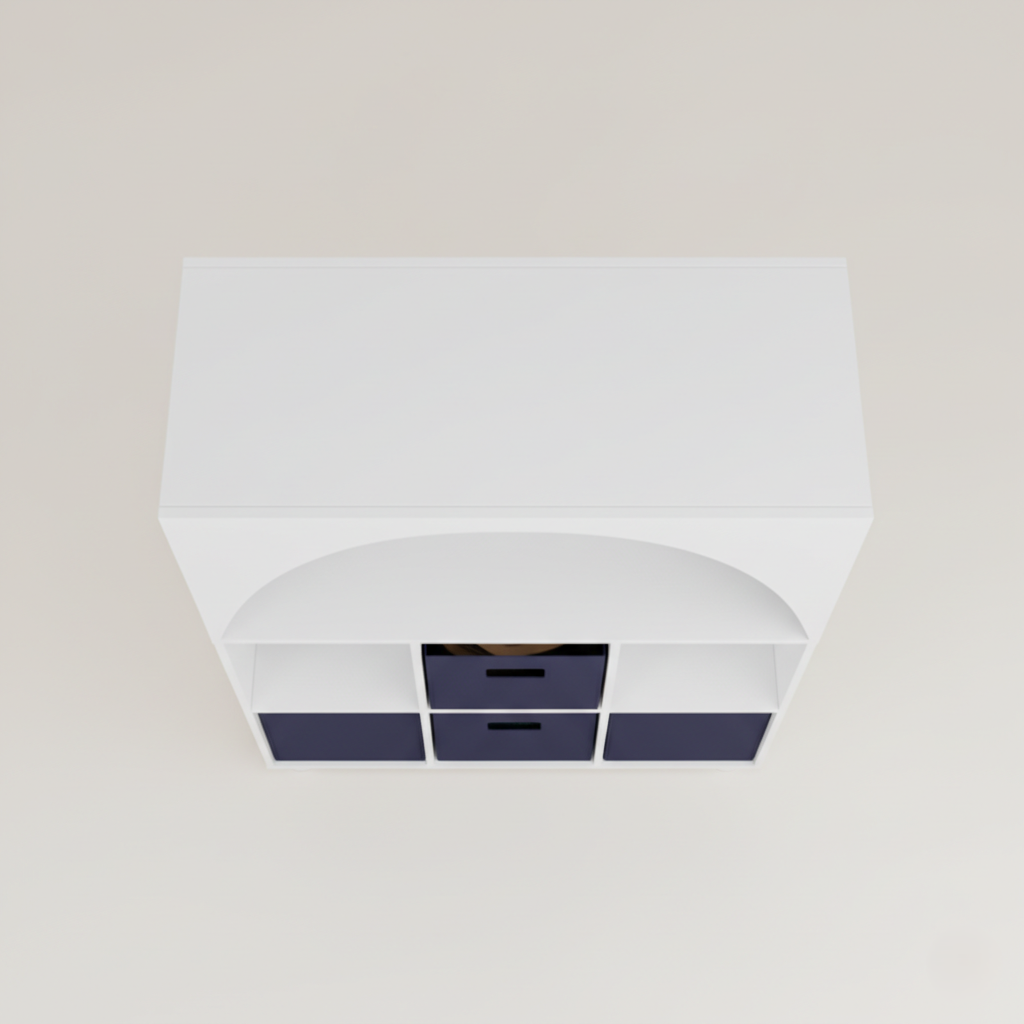 Modern Kids Bookcase with Arch Open Shelf, 6 Storage Cubes and Fabric Organizer Bins – Wooden Children’s Bookshelf Unit for Bedroom, Study Room and Playroom