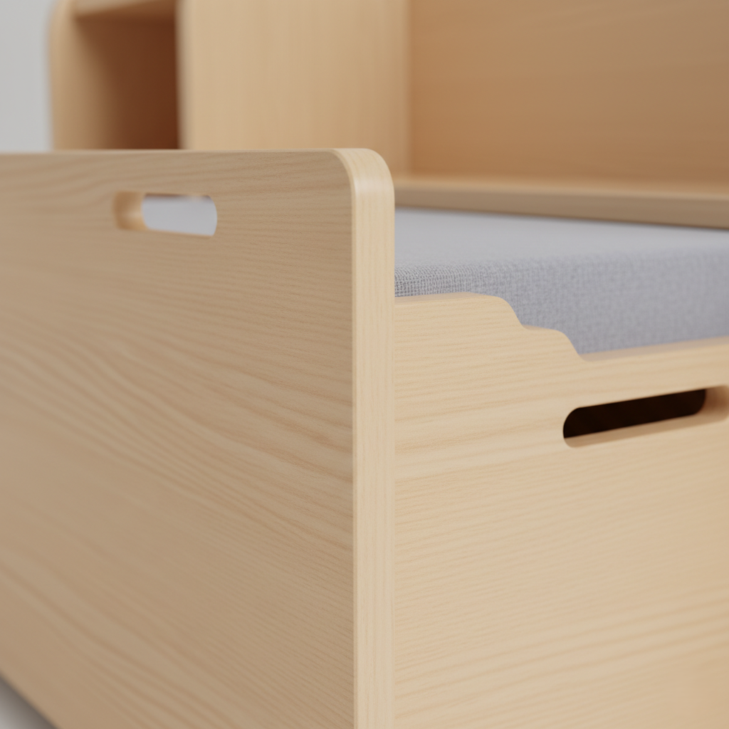 Kids Wooden Bookcase with Front-Facing Book Display and Side Storage Shelves - Children’s Toy Organizer and Study Room Storage Unit