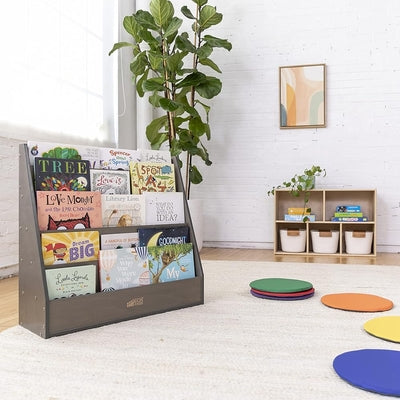 Kids Wooden Front Facing Bookcase Display Shelf for Books and Magazines – Montessori Kids Bookshelf Organizer for Bedroom, Playroom, Nursery and Classroom Storage