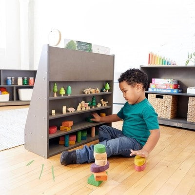 Kids Wooden Front Facing Bookcase Display Shelf for Books and Magazines – Montessori Kids Bookshelf Organizer for Bedroom, Playroom, Nursery and Classroom Storage