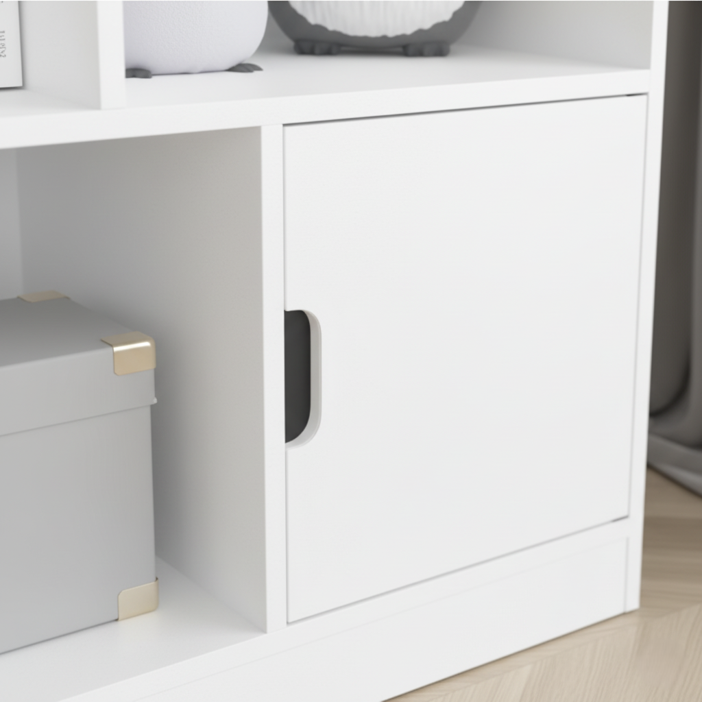 Kids White Storage Bookcase with Open Shelves and Multi-Level Organizer for Books Toys Study Room Furniture