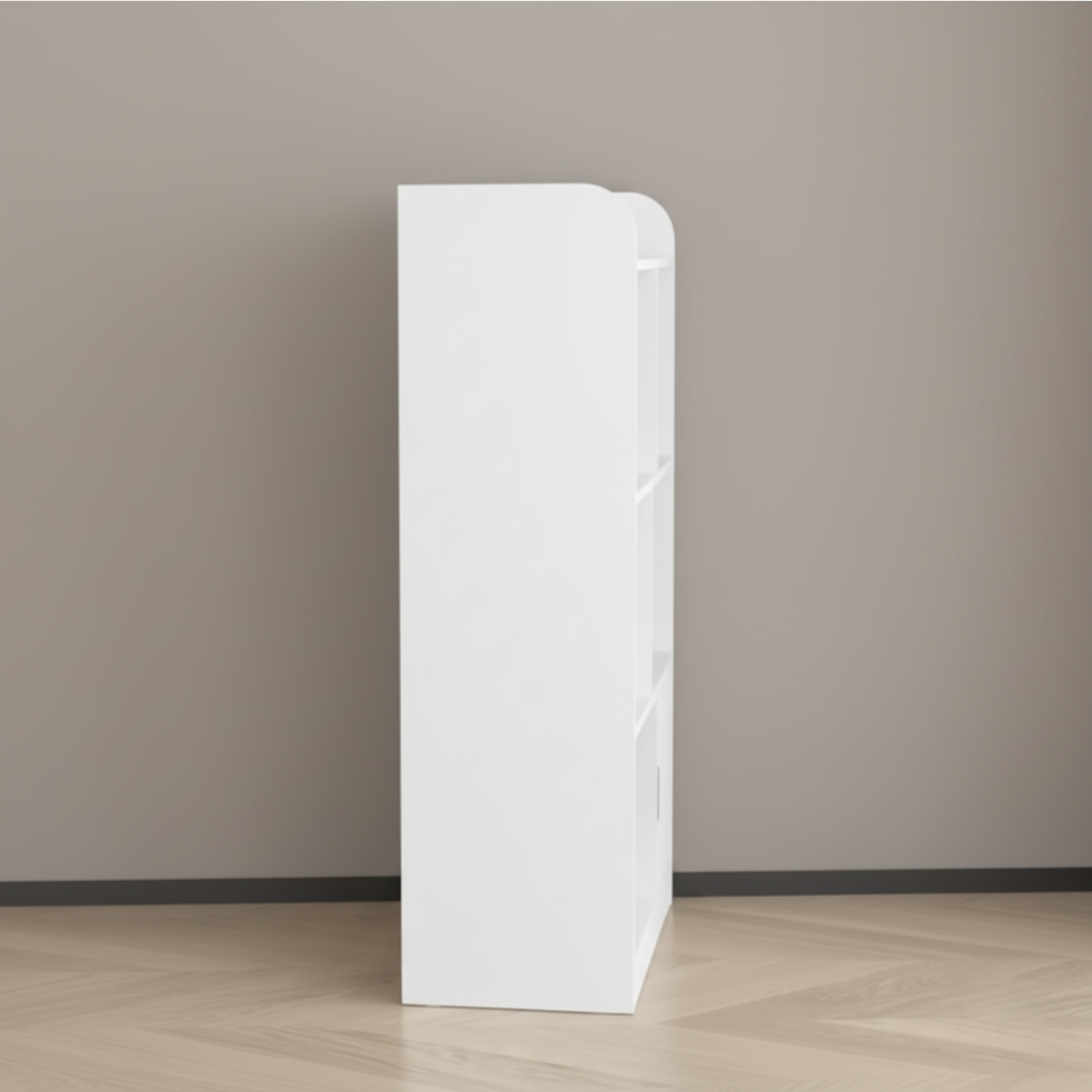 Kids White Storage Bookcase with Open Shelves and Multi-Level Organizer for Books Toys Study Room Furniture