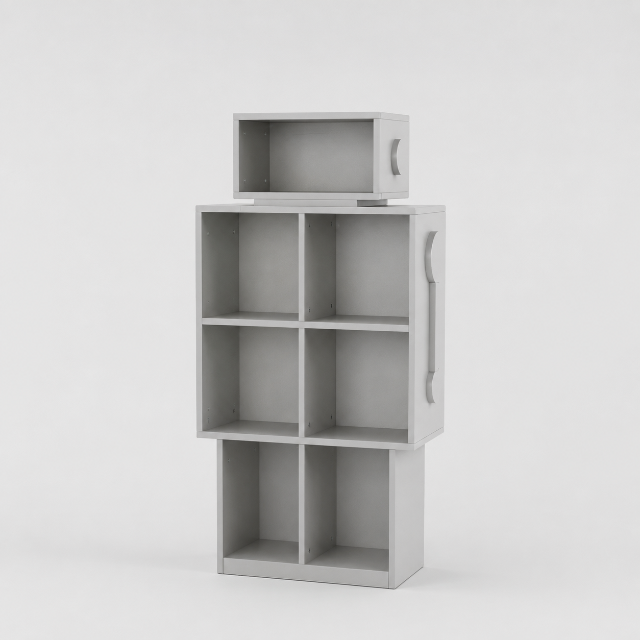 Modular Wooden Bookcase with 7 Open Display Shelves, Floor Standing Storage Organizer for Books, Toys And Décor